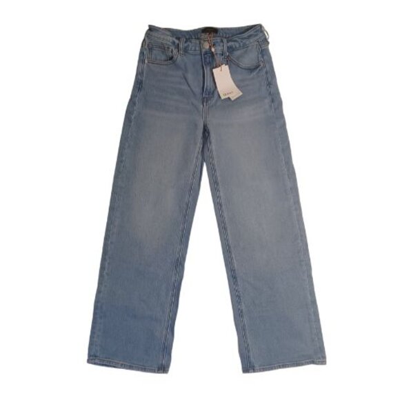 Quince Women Stacked Wide Leg Super Stretch Blue Denim Jean - Picture 3 of 3